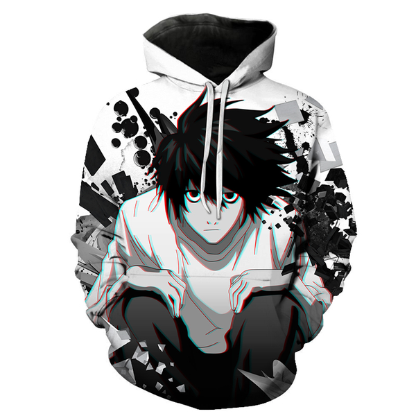

men's hoodies & sweatshirts death note anime style hooded sweatshirt children cosplay sports casual pullover hoodie spring fashion hip, Black