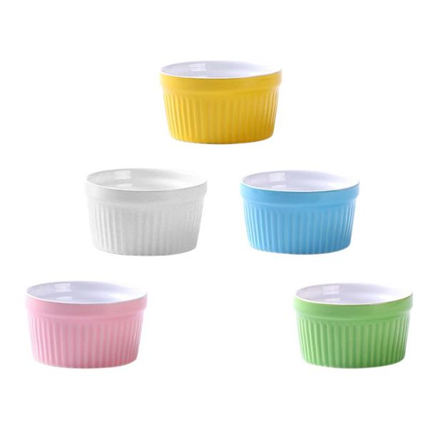 

bowls 5pcs baking ceramic pudding dessert serving (assorted color)