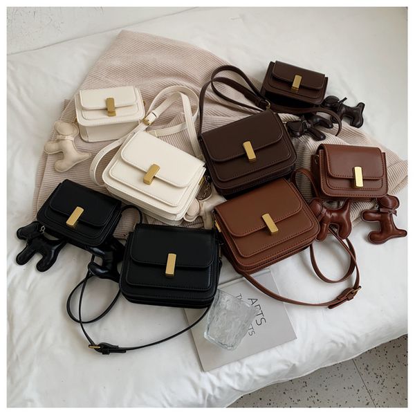 

fashion kids pu handbags 2021 autumn winter retro leather mini small bag for woman children girls one shoulder bags wallet f932, Black