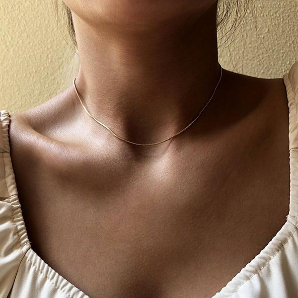 

chains n7735 necklace simple pendant- fine snake bone chain pendant, fashion jewelry, Silver