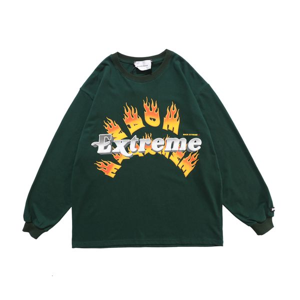 

tee t-shirt long-sleeve men tshirt 2021 summer harajuku flame print hip hop streetwear 100% cotton t man shirt 283f, White;black