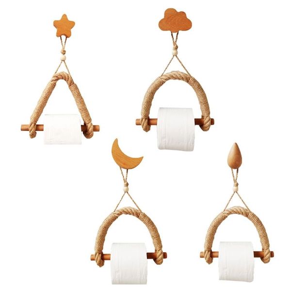 

tissue boxes & napkins nordic macrame wall hanging wooden stick toilet paper holder towel hanger hand-woven bedroom decoration