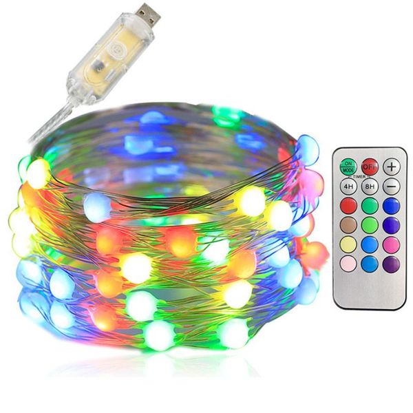 

strings 2021 rgb copper wire led string fairy light christmas twinkle firefly for home wedding party decoration