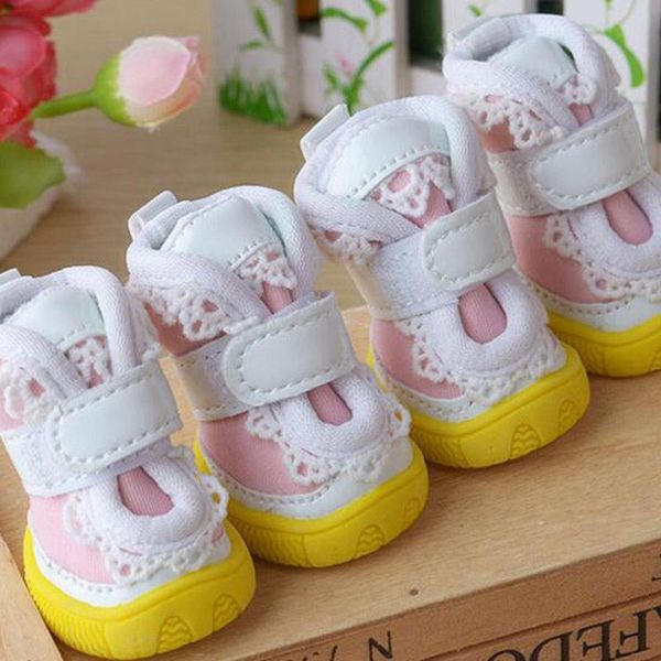 

dog apparel 4pcs/set waterproof shoes pet puppy anti-slip winter pu snow boots for small dogs chihuahua teddy sneaker