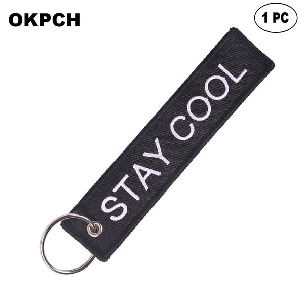 

key fobs chains jewelry red embroidery remove before flight keyring gift for friends pk0053, Silver