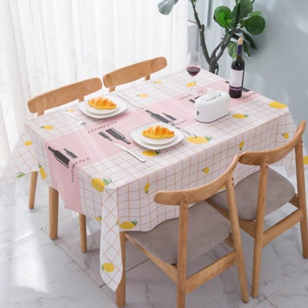 

table cloth rectangular pvc linen tablecloth with decorative for dining household waterproof anti-scalding oil 2021
