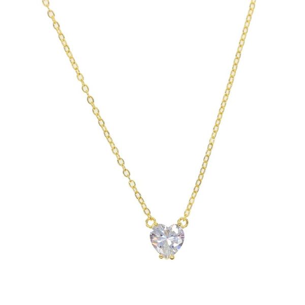 

pendant necklaces eternal love peach heart cz necklace for women ladies delicate jewelry fashion romantic lovers gifts valentine's day, Silver