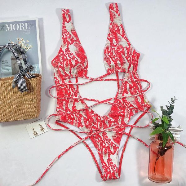 

one-piece suits zeraca one piece swimsuit plunging swimwear women cross bandage bodysuit 2021 bathing suit monokini fashion beachwear