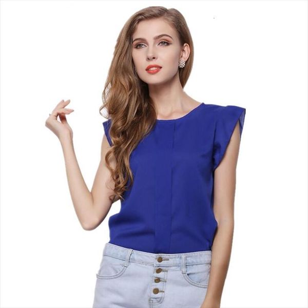 

summer chiffon hollow out women shirt fashion short petal sleeve casual shirts, White