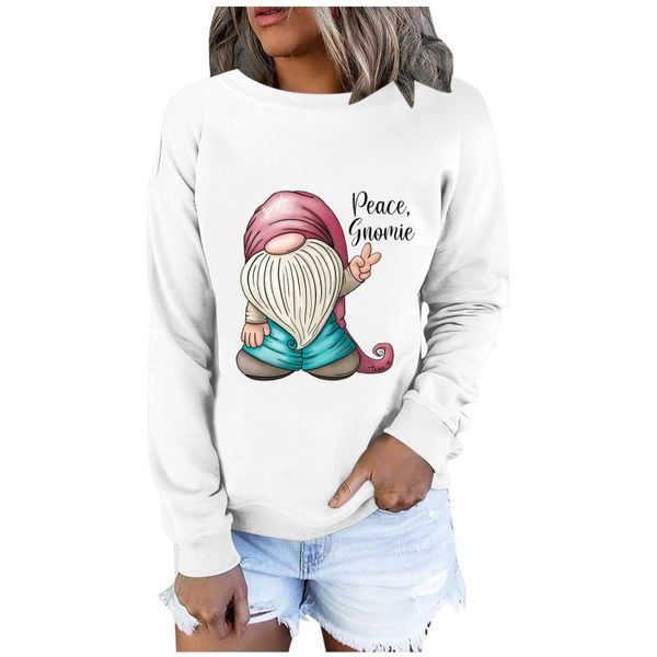 

women's t-shirt vintage t shirt chirstmas print year 2022 long sleeve casual pullover women clothing navidad camisetas de mujer, White