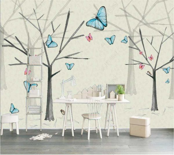 

xuesu custom 8d waterproof wall cloth wallpaper hand-painted flowers, birds and butterflies decorative background wallpapers