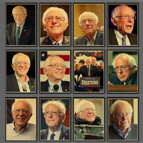 

paintings bernie sanders retro posters art cartoon painting kraft paper prints home room decor wall