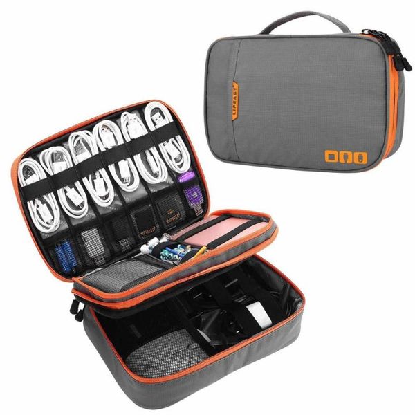 

storage bags tuuth travel cable multi-function digital bag gadget organizer pouch ipad earphone charge double layer