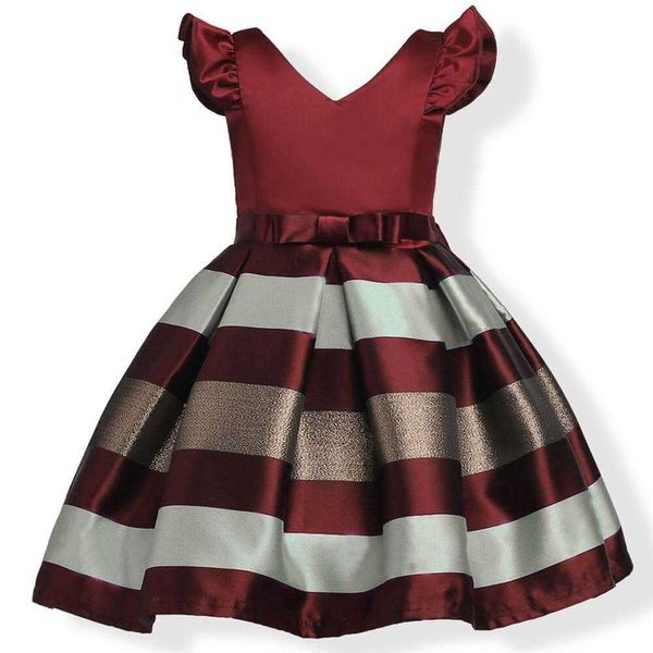 Verão crianças roupas casuais crianças vestido listrado meninas roupas para natal halloween birthday traje princesa vestidos q0716