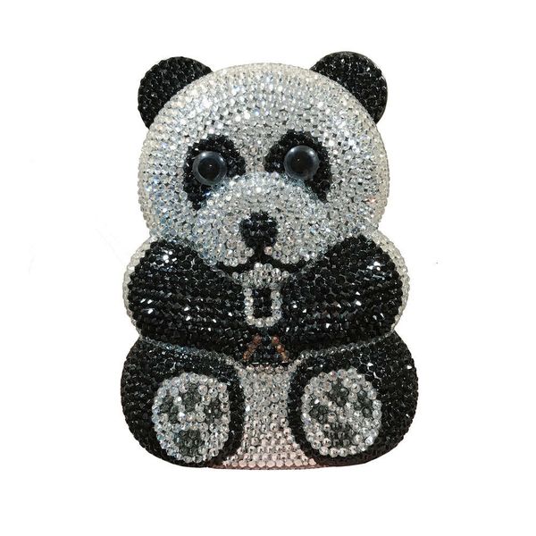 

2021designerpanda handbag purse women diamond clutch animal bear shaped bling evening bag