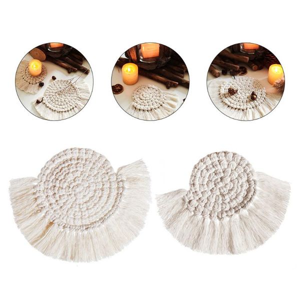 

mats & pads 2pcs decorative hand-woven coasters cup