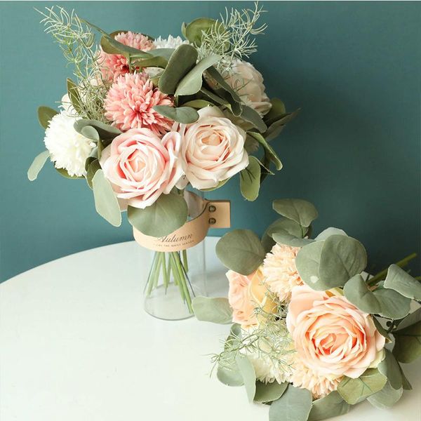 

artificial rose flower decoration home el ooffice party wedding bundle decorative flowers & wreaths
