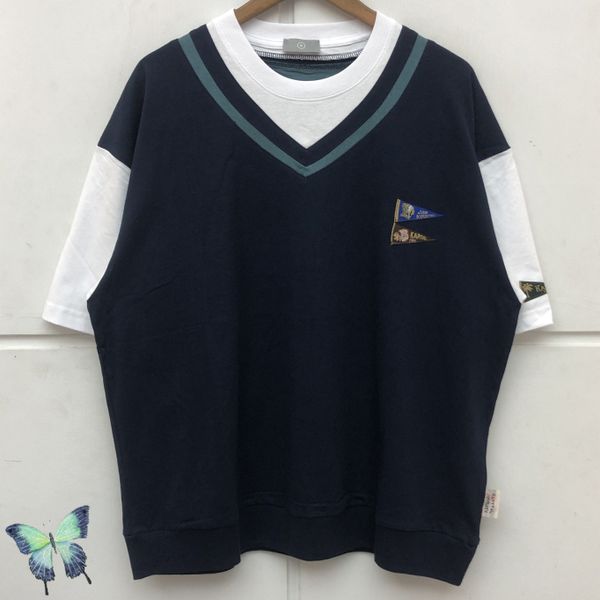 

t-shirt men women patchwork indians the flag logo tees, White;black