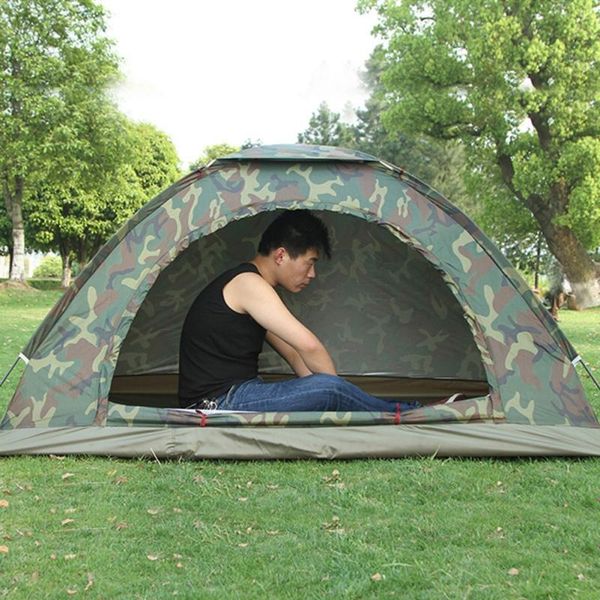 

1-4 person portable camping camouflage tent hiking hunting recreation double couple breathable sunshade ultraviolet-proof tents and shelters
