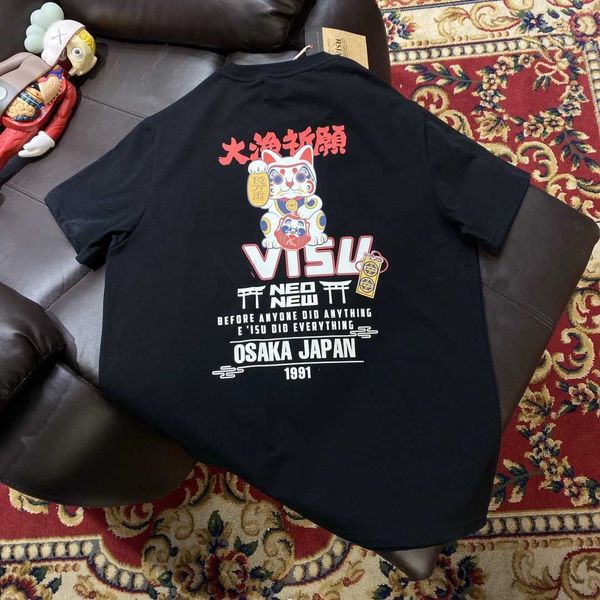 

fashion t shirt 's eye-catching zhaocai cat design trend couple's, White;black