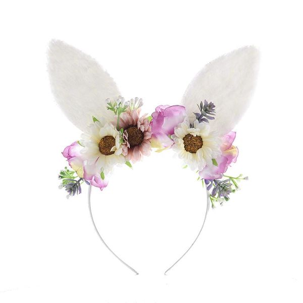 

hair accessories focusnorm easter day infant kids girls baby flowers headwear headband head hoop, Slivery;white