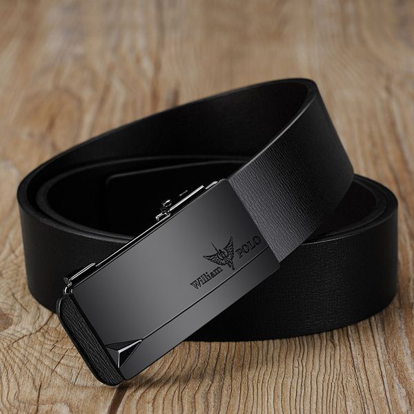 

fashionable leather belt with automatic buckle and high grade belt, Brown;gray