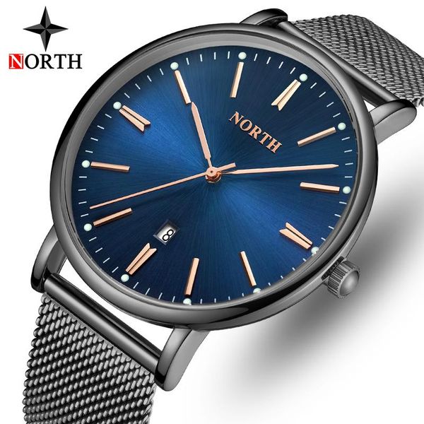 

wristwatches north business men casual mesh belt watch fashion simple quartz sport waterproof relogio masculino, Slivery;brown