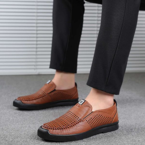 

casual shoes 7g6d men's casual business shoes, summer punching breathable easy and comfortable driving lefu men's shoes 81ap, Black