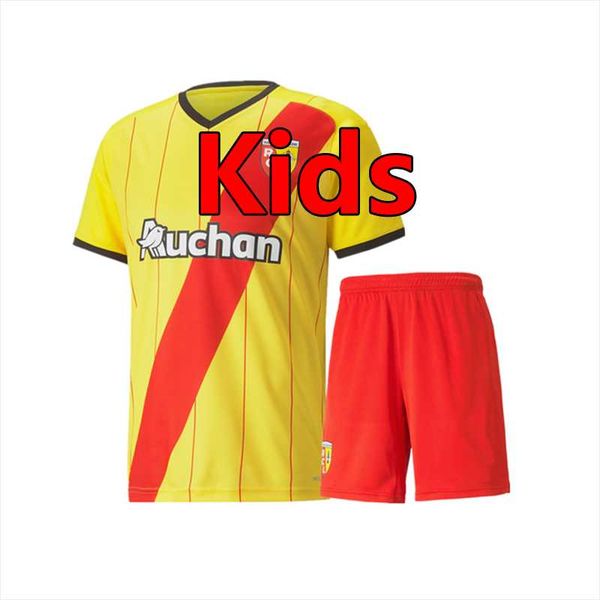 

running sets kids rc lens camisa fofana ganago kakuta gradit child 2021 2022 kit shorts shirt, Black;blue