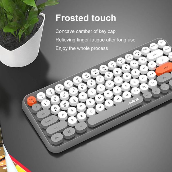 

[ in stock] mechanical keyboard ajazz 308i bluetooth wireless gaming office 84-key classic round key mouse combos