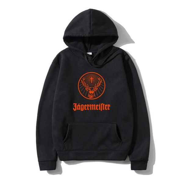

men's hoodies & sweatshirts men/women fashion hip hop long sleeve oversize jagermeister logo clothes anime kawaii harajuku sweatshirt, Black