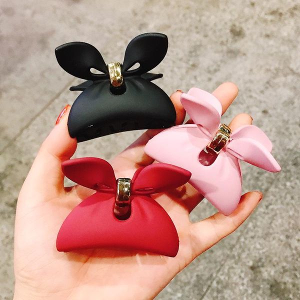 

hair accessories large bowknot pure color frosted resin clip hairpin women girls ornaments wholesale