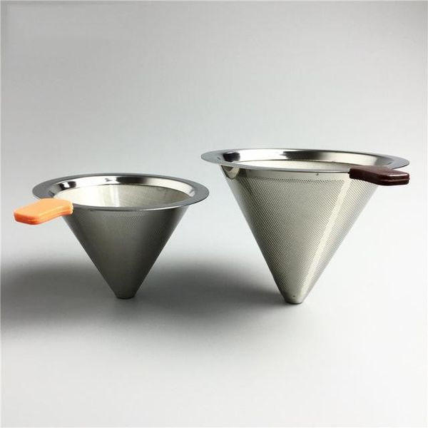 

coffee filters reusable stainless steel filter baskets permanent use paper drop kitchen tools 8.5*11.5cm