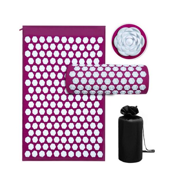 

yoga mats home exercise shiatsu pillow non-slip massage cushion body pain nail fitness pilates mat gift bag