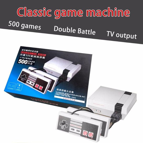 

retro classic game player family tv video consoles childhood built-in 500 double handle control pal ntsc portable players