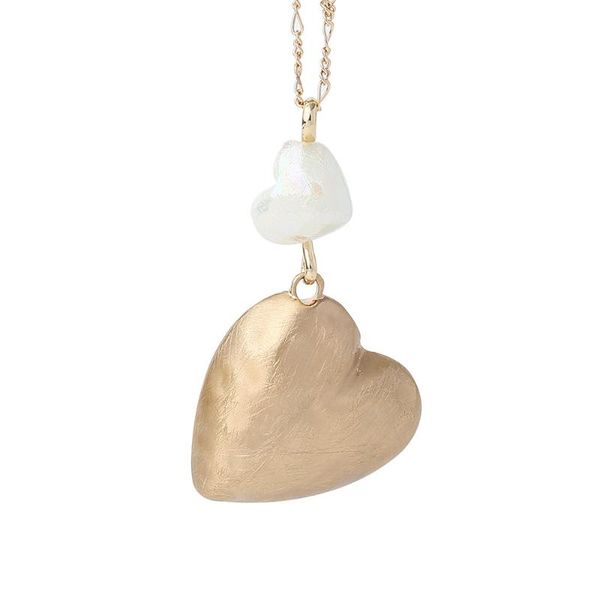 

pendant necklaces women's long necklace sweater chain 2021 trend jewelry love pearl simple natural decorations, Silver