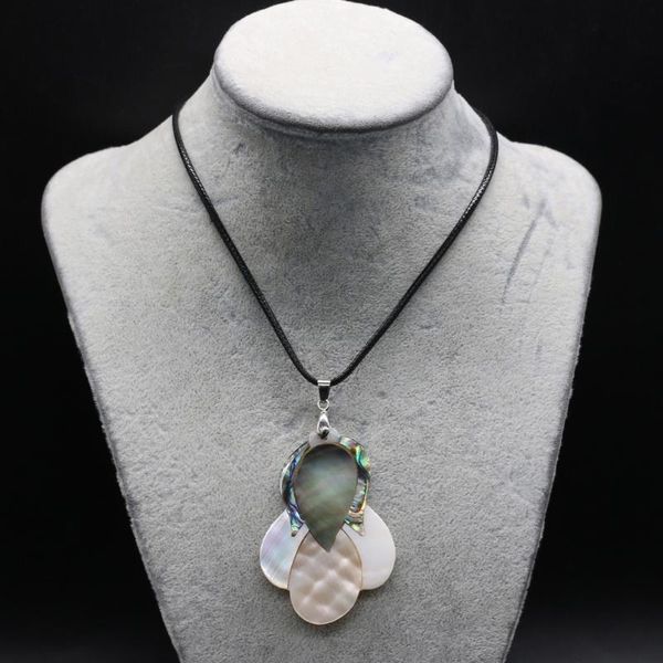 

pendant necklaces charm 100% natural fashion water drop stitching shell necklace men women daily banquet wear exquisite holiday gifts, Silver