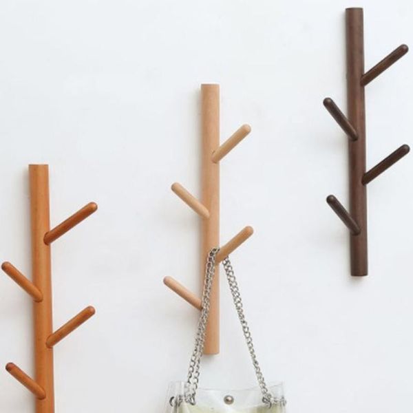 

hangers & racks 4 hooks creative wall coat rack north europe clothes hanger solid wood bedroom hanging bag