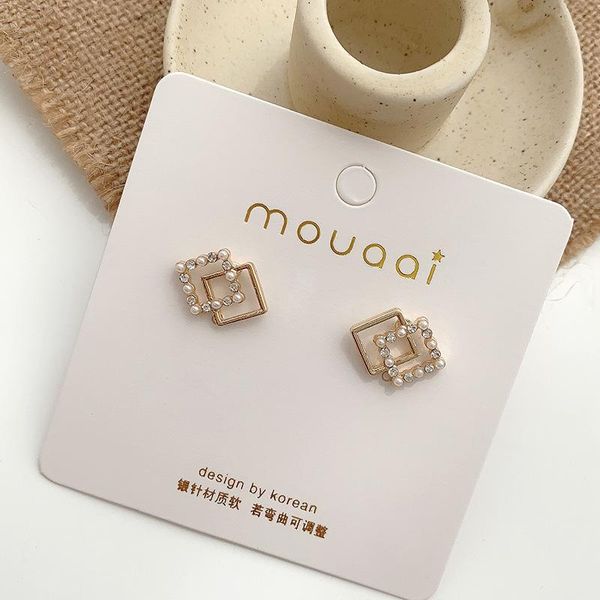 

stud korean pearls luxury personality minimalist clip on earrings statement studs earings earring jewelry for women, Golden;silver