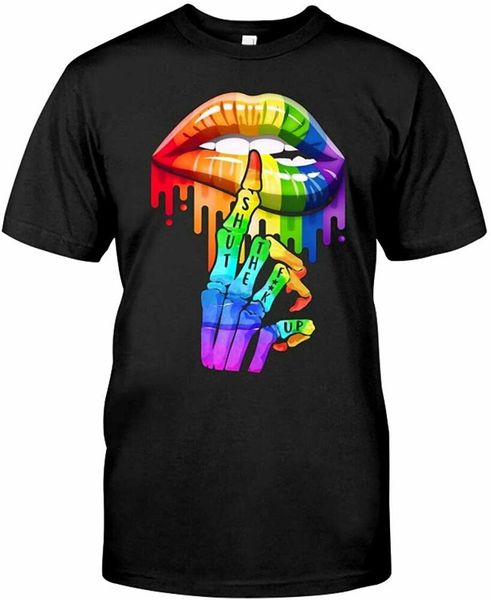 

funny lgbt skeleton hand t-shirt gift for men women youth, White;black
