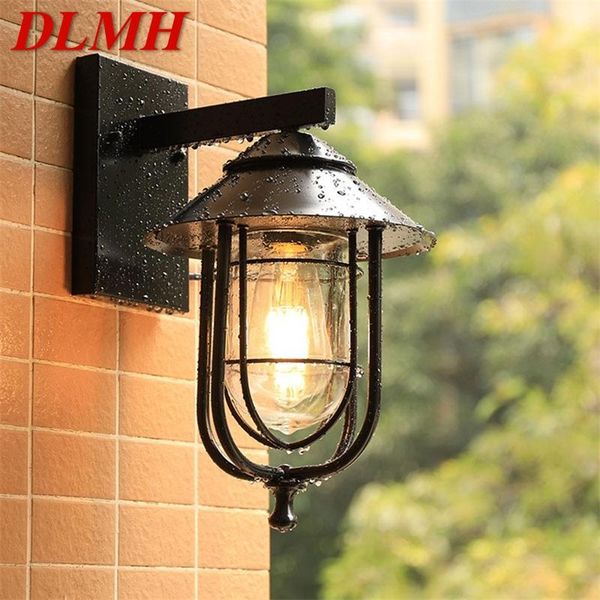 

outdoor wall lamps dlmh black lamp led classical retro light sconces waterproof decorative for home aisle