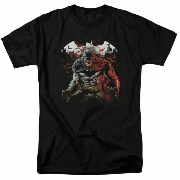 

Batman Raging Bat T Shirt Licensed Comic Book Tee Black, White;black
