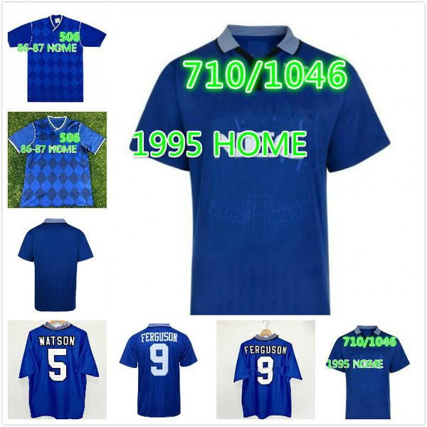 

1995 kanchelskis 1994 mens retro soccer jerseys speed gascoigne branch ferguson home blue football shirt 94 95 short sleeve uniforms, Black