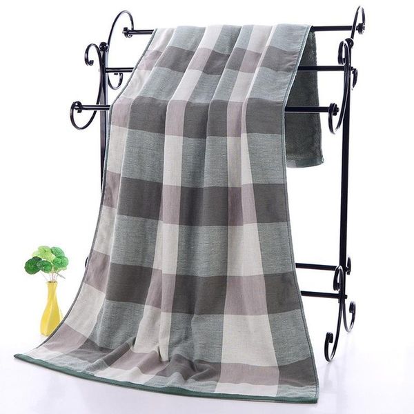 

towel the british large grid gauze bath towel, one side and terry couple beach