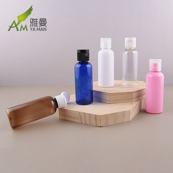 

factory wholesale 50ml round shouldered butterfly flip cap plastic emulsion cosmetic bottle