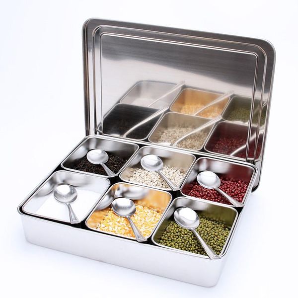 

storage bottles & jars 304 stainless steel japanese flavor box rectangular seasoning sample food display