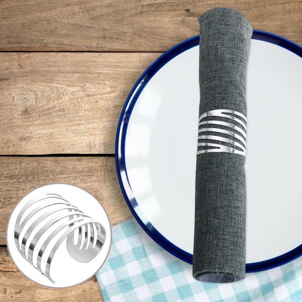 

napkin rings 3pcs hollow design buckles table holders (silver)