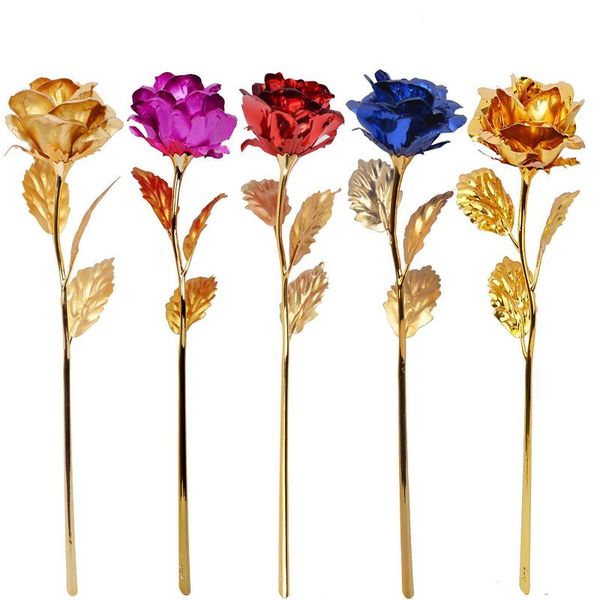 

decorative flowers & wreaths 24k gold foil rose flower single stick valentine's day tanabata birthday gift for girlfriend