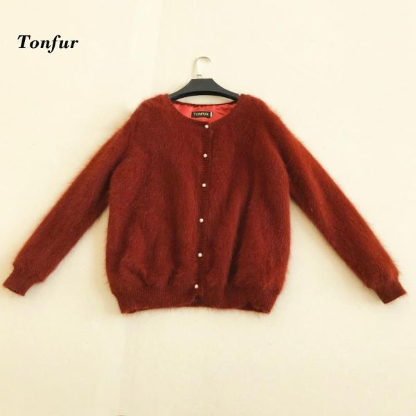 

women's sweaters spring female natural mink cashmere cardigan with lining soft quality warm vintage button sweater tbsr452, White;black