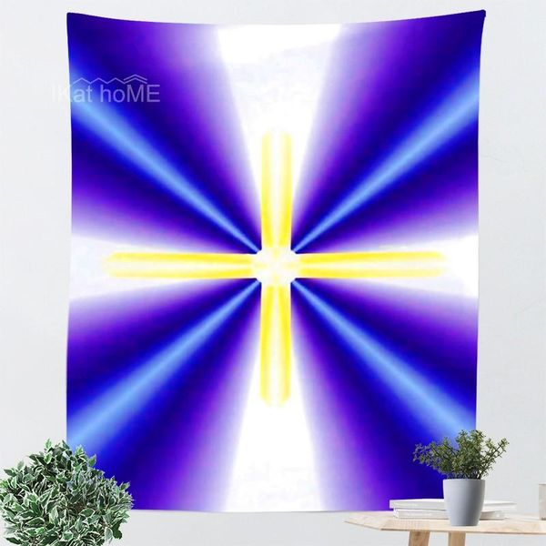 

tapestries god's cross chakra tapestry wall hanging healing energy trippy divine love and wisdom altar cloth